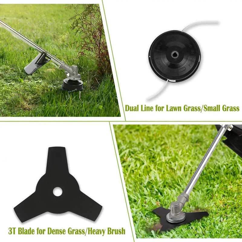 COOCHEER Weed Wacker 42.7cc, 2 in 1 Cordless Gas Powered Weed Eater, Gas Brush Cutter 2-Cycle String Trimmers Weed Wacker Straight Shaft Grass Edger Gas Grass Trimmer for Lawn and Garden Care Trimming by GreenHaven Gardens