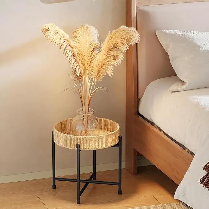 Bamworld Rattan Plant Stand Indoor,Small Boho Plant Table for Large Plants,Heavy Duty Plant Holder for Living Room Bedroom by GreenHaven Gardens