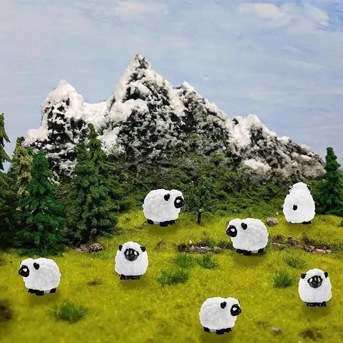 Bbiamsleep 105 Pcs Mini Sheep Figurines Miniature Sheep Tiny Sheep Mini Plastic Sheep Mini Resin Figurine for Fairy Garden Micro Landscape Decor Cake Topper by GreenHaven Gardens