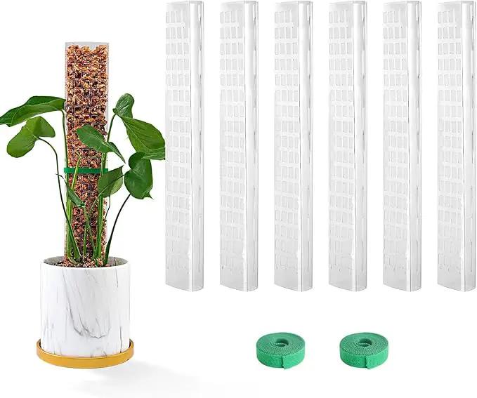 15 Inch 6 Pcs Plastic Moss Pole for Plants Monstera, 6×15'' Plant Poles for Climbing Plants, Plant Support for Indoor Plants Work with Sphagnum Moss by GreenHaven Gardens