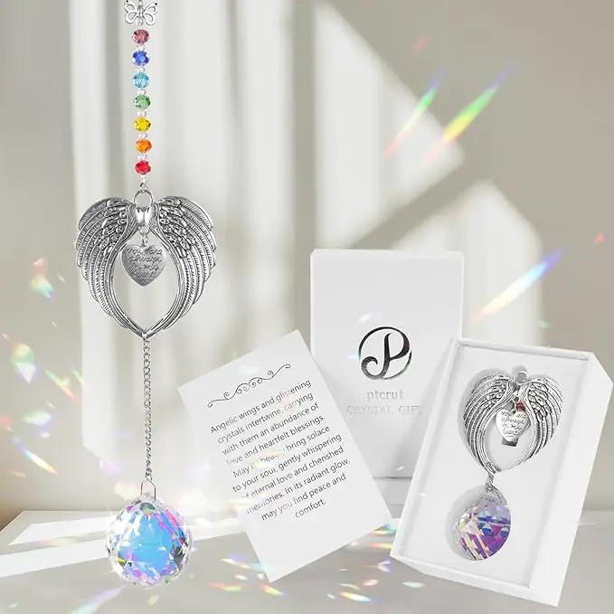 Memorial Gifts for Loss of Loved One Unique Sympathy Gifts Rainbow Sun Catcher Indoor Window Hanging Crystal Prism Grief Bereavement Gifts Ideas for Who Loss of Mom Dad (Silvery) by GreenHaven Gardens