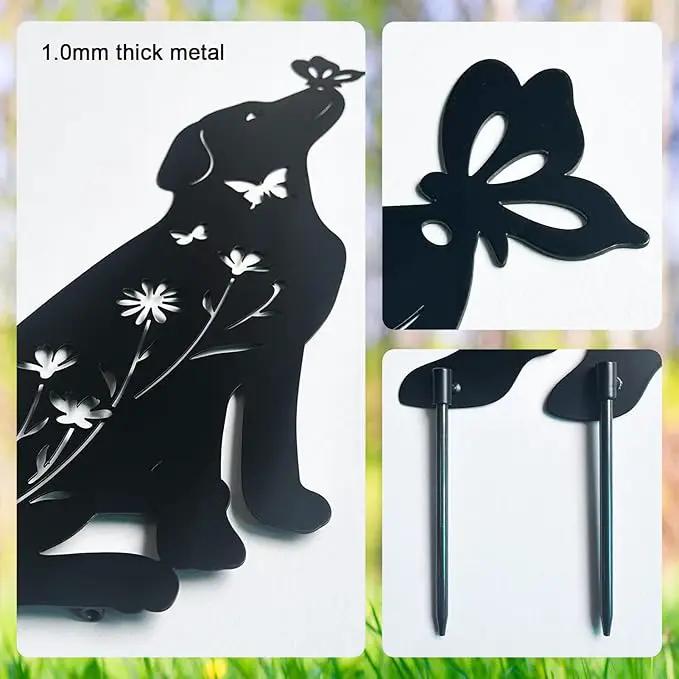 Metal Dog Statues for Garden,3 Pack Silhouette Beagle Garden Decor for Outside,Outdoor Dog Decor by GreenHaven Gardens