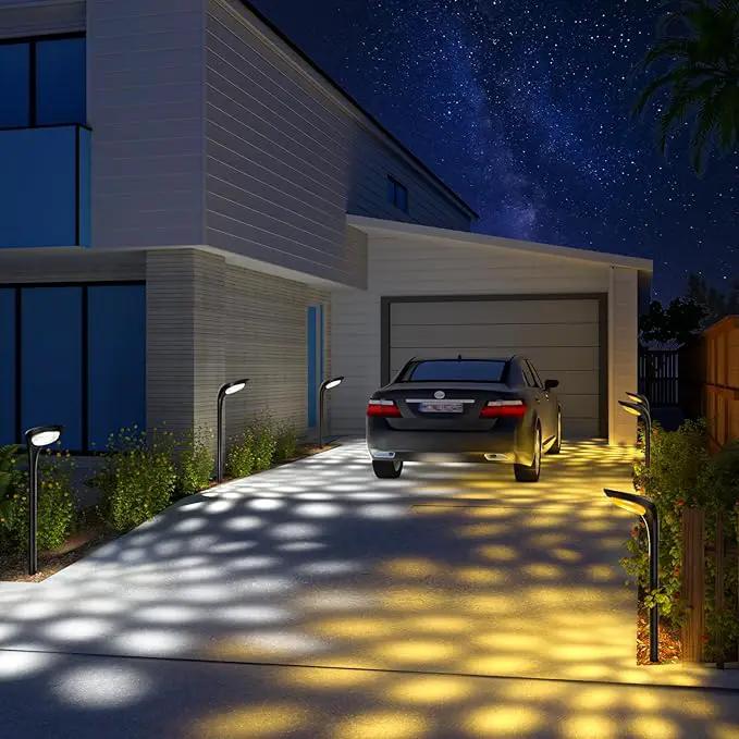 JSOT Solar Pathway Lights- 4 Pack Solar Outdoor Lights Waterproof Landscape Lighting Outdoor for Outside Garden Yard Backyard Driveway Walkway, Cool Light & Warm Light by GreenHaven Gardens