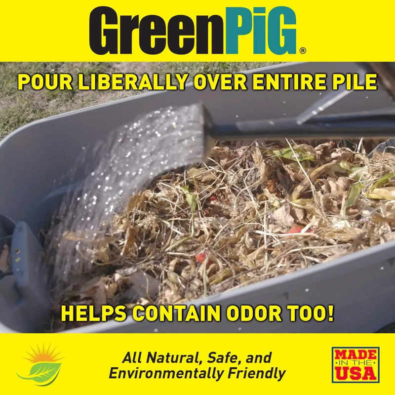 GREEN PIG Compost Accelerator Converts Yard Waste to Fertile Humus in 30 Days and Helps Control Odors Associated with Compost Piles, 1 Bag (12 Dissolvable Packets) by GreenHaven Gardens