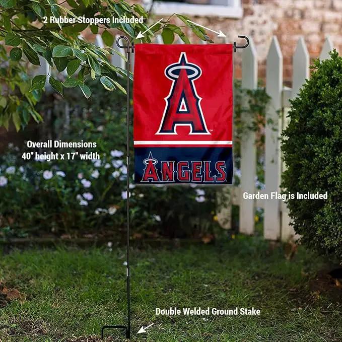 WinCraft Los Angeles Angels Garden Flag with Stand Holder by GreenHaven Gardens