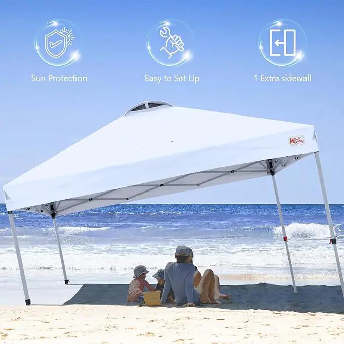 MASTERCANOPY Durable Pop-up Canopy Tent with 1 Sidewall (8'x8',White) by GreenHaven Gardens