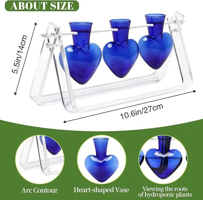 Plant Terrarium Propagation Stations with Wooden Stand Birthday Gifts for Women Plant Stand Indoor Office Home Decor by GreenHaven Gardens