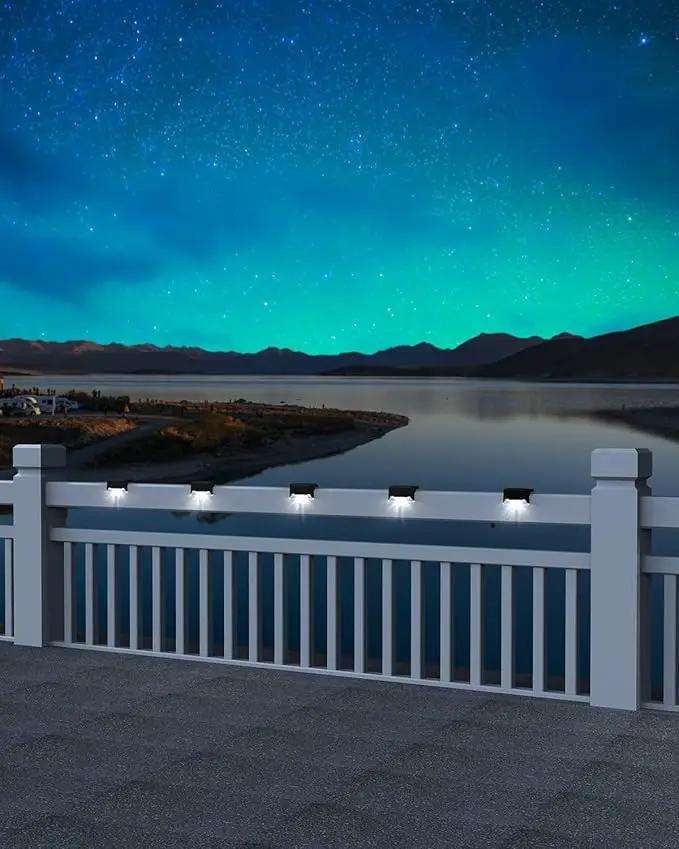 Pearlstar Solar Deck Lights - 16 Waterproof LED Solar Step Lights for Deck, Stairs, Yard, Patio, and Pathway (White, Black) by GreenHaven Gardens