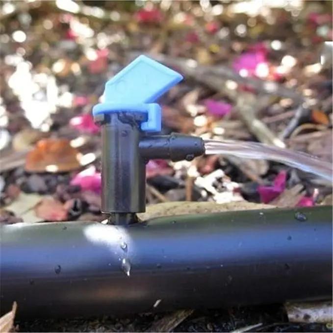Lxcom Lighting 100 Pack 2 GPH Flag Dripper Emitter Drip Emitters 8L/H Irrigation Emitter Sprinkler Drippers System Parts Connect 4mm/7mm Hose for Lawn Vegetables Garden (Blue) by GreenHaven Gardens
