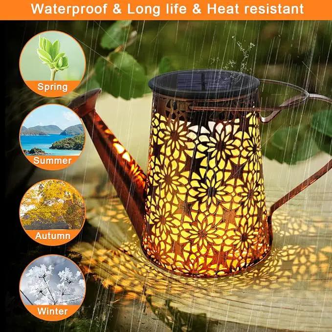 Forlivese 2PCS Solar Watering Can with Lights, Solar Lights Outdoor Decorations with Hanging Solar Garden Lights with Bracket Waterproof Watering Can Landscape Light for Patio Gardening Pathway 90LED by GreenHaven Gardens