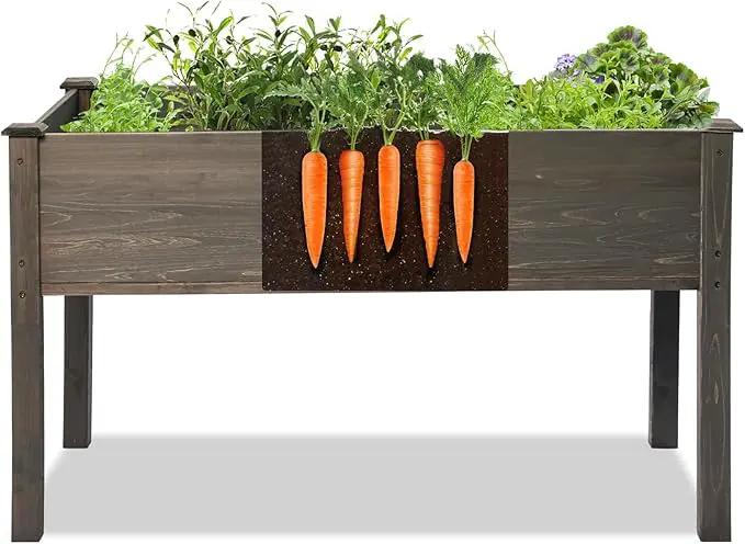 LZRS Raised Garden Bed Outdoor Planter Box with Legs for Herbs, Vegetables, Flowers, Great for Outdoor Patio, Yard and Deck, 220lb Capacity, Grey by GreenHaven Gardens