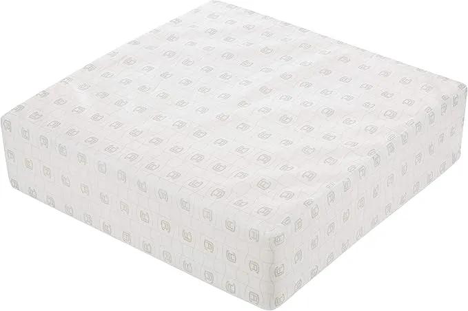 Classic Accessories Ravenna Water-Resistant 23 x 23 x 5 Inch Square Patio Seat Cushion Slip Cover & Foam, Mushroom, Lounge Chair Cushion by GreenHaven Gardens