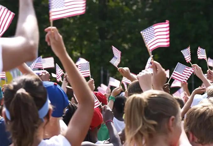 200pcs Small American Flags on Stick, Handheld 8 x 5.5 Inchs Mini American Flags with Kid-Safe Golden Spear Top, US Flags for 4th of July Decorations Outdoor, Independence Day Decorations by GreenHaven Gardens