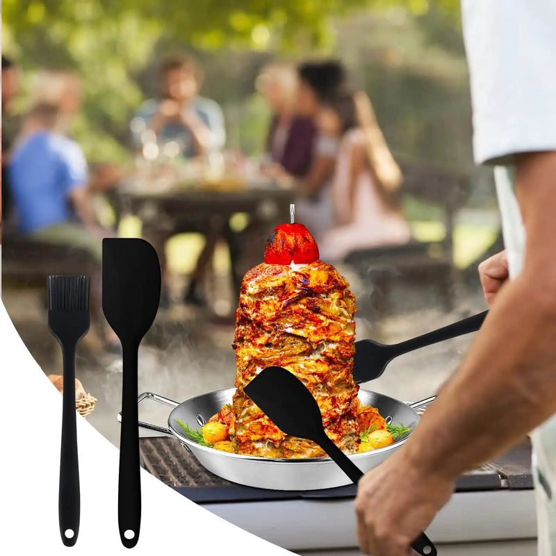 Al Pastor Skewer for Grill -Vertical Barbecue Stand Al Pastor, Kebabs, Shawarma, Gyros, with 10.5 inch base plate and 3 detachable sharp barbecue accessories (8”/10"/12”)& Brushes，Barbecue gloves by GreenHaven Gardens