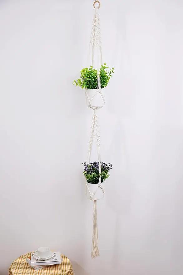 5 Packs Plant Hangers Indoor, Macrame Plant Hangers, Indoor Plant Hangers, Indoor Planter, Wall Plant Hanger, Hanging Planters for Indoor Plants, Hanging Planters for Outdoor Plants, Plant Lover Gifts by GreenHaven Gardens