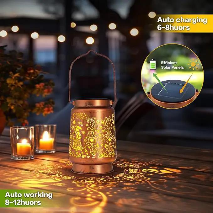 Solar Lanterns Outdoor Garden Decor, Gifts for Women, Mom, Grandma, Birthday, Thanksgiving, Decorative Waterproof Hanging Metal LED Light for Yard, Patio, Lawn, Landscape, Backyard (Squirrel) by GreenHaven Gardens