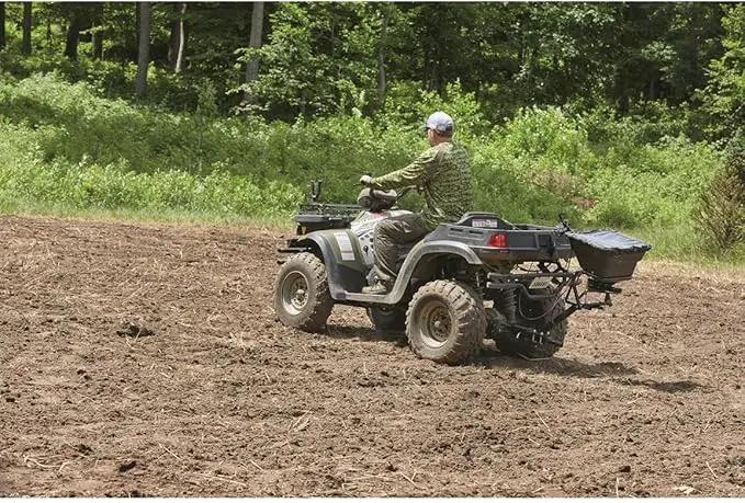 Guide Gear UTV/ATV Receiver Mount Broadcast Spreader Seeder, 80 Pound Capacity, Lawn and Garden Seed Spreaders, 12-Volt, with Rain Cover by GreenHaven Gardens