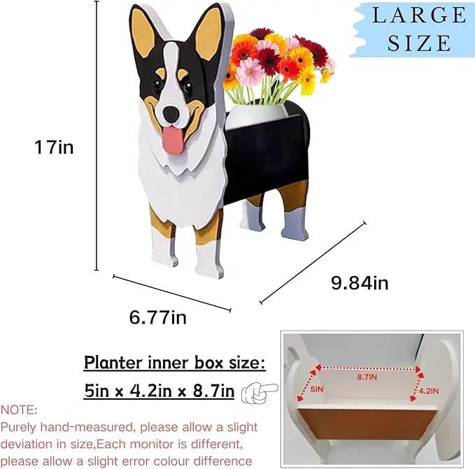 Concepts Welsh Corgi Dog Planter Plant Pots,Cute Garden Dog Flower Planter,Large Dog Planters Birthday Gifts for Women,Office,Indoor/Outdoor Decor（9.84 * 6.77 * 17in） by GreenHaven Gardens
