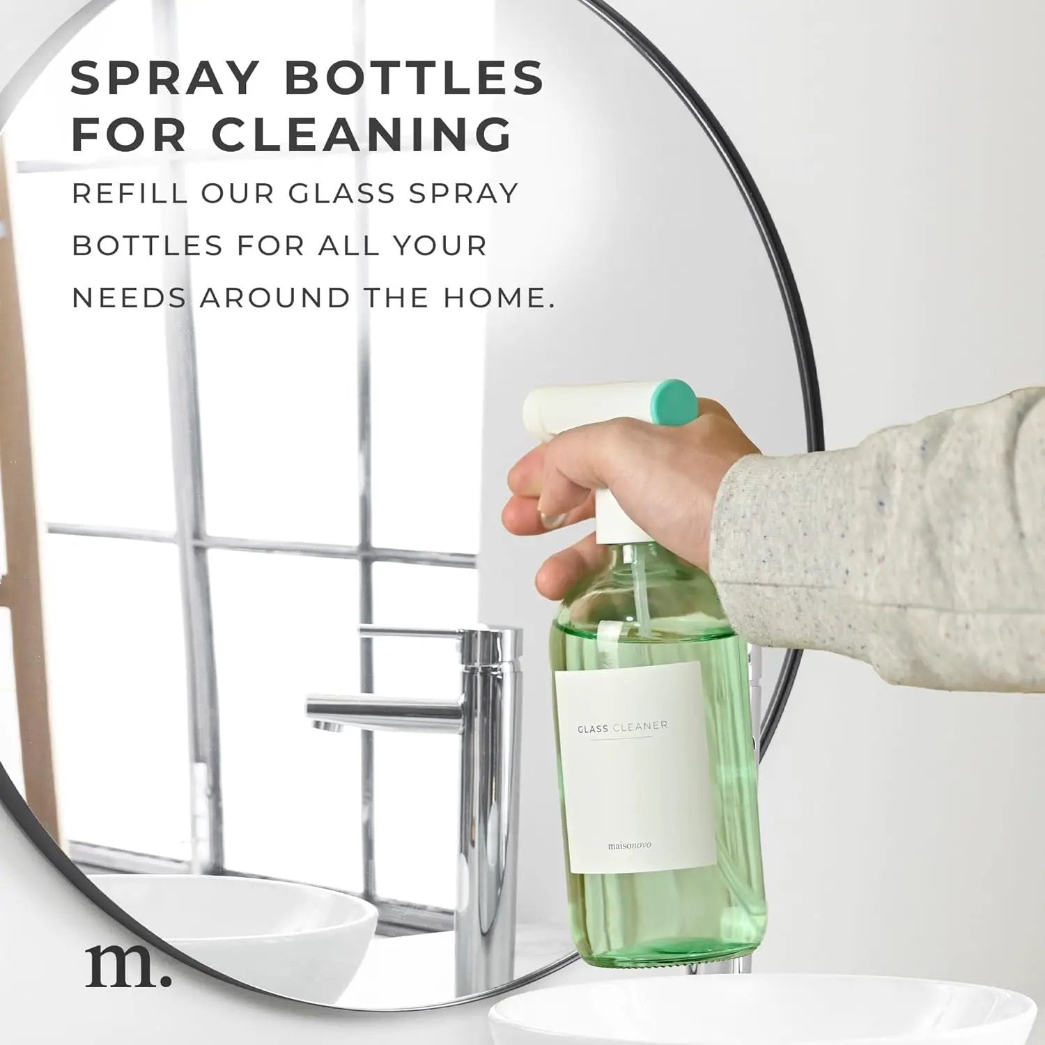 MaisoNovo Spray Bottle for Plants - 16.9 fl oz Green x 2 with 16 Labels by GreenHaven Gardens