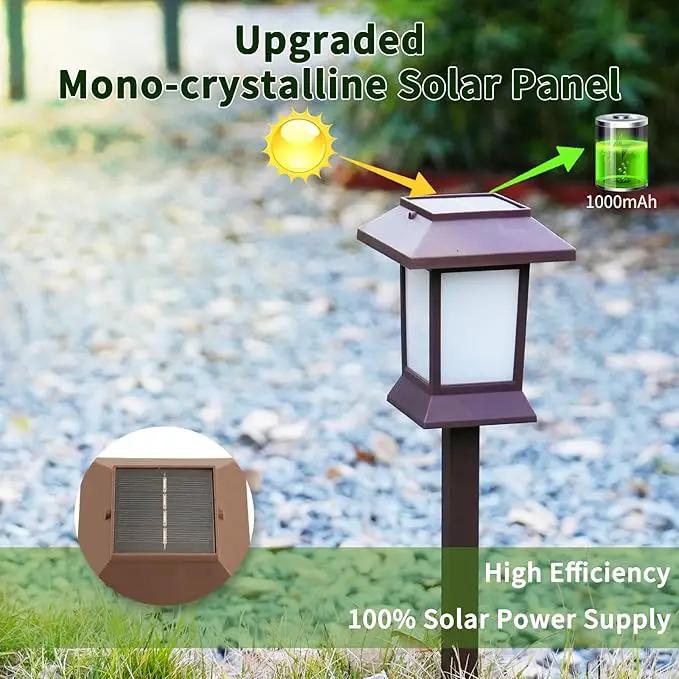 Solar Pathway Lights Outdoor with Flickering Flame, IP65 Waterproof, 6PK Solar Flame Lights with Hook, Upgraded 1000mAH Battery, Up to 12Hrs, Auto On/Off, Decor for Garden, Walkway by GreenHaven Gardens