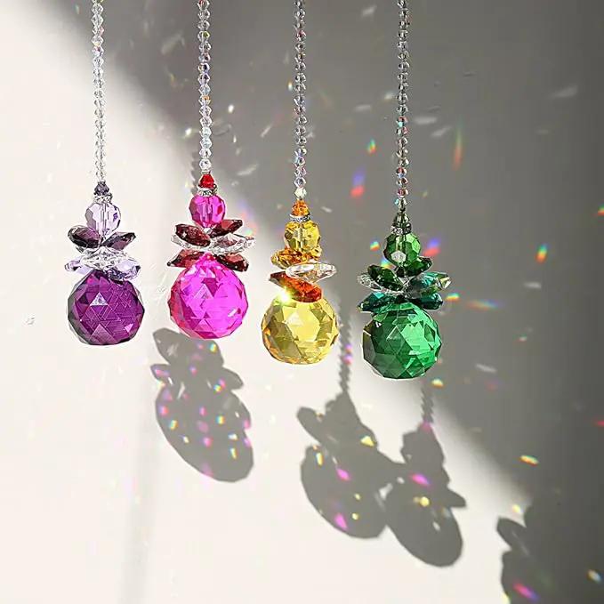H&D Hanging Crystal Angel Suncatcher Rainbow Maker Guardian Angel Ornament for Home Window Decor (Green) by GreenHaven Gardens