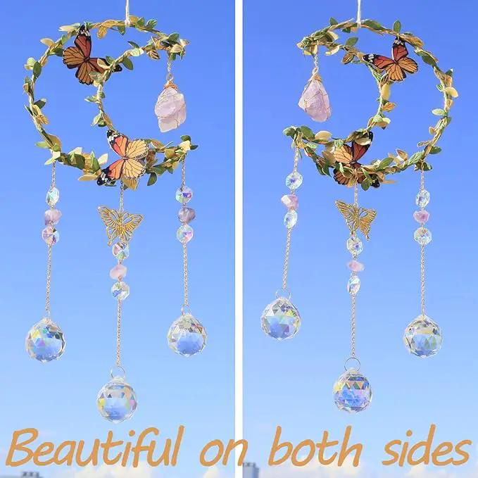 Suncatcher - Amethyst Moon Crystal Sun Catcher Window Hanging, Good Luck Charms Gifts for Women Chrismas Thanksgiving Birthday Crystal by GreenHaven Gardens