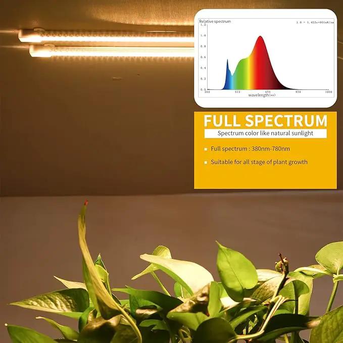 LED Grow Light Strips, Grow Lights for Indoor Plants Full Spectrum 3000K, 96 LEDs Plant Light with 3/9/12H Timer, 10 Dimmable Levels for Seedling Succulent, 2 Head 13 Inches by GreenHaven Gardens