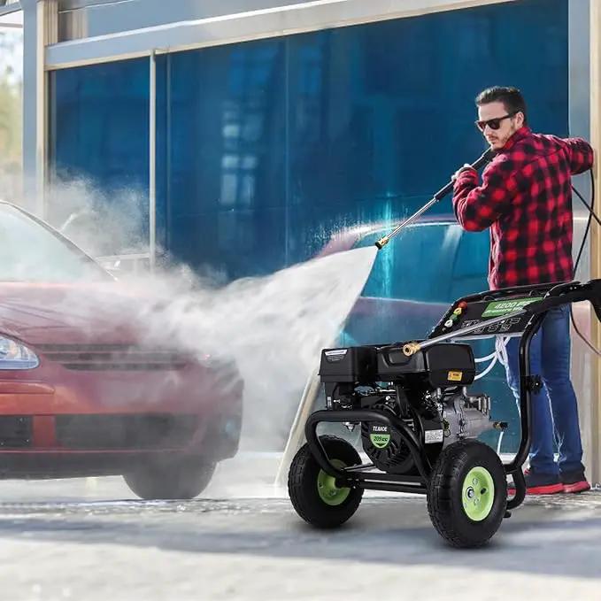 Gas Pressure Washer, 4200 PSI and 4.0 Max GPM Commercial Gas Power Washer, Spray Gun and Wand, 5 Nozzle Set, for Cars/Fences/Driveways/Homes/Patios/Furniture by GreenHaven Gardens