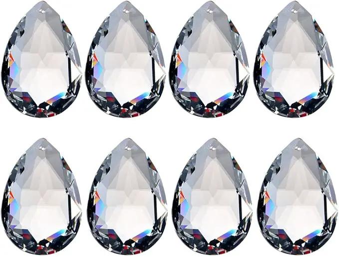 H&D 10pcs 50mm Chandelier Crystal Prisms Pendants - Clear Crystal Teardrops Parts by GreenHaven Gardens