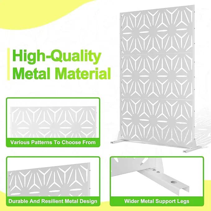 Outdoor Privacy Screen,72" H×47" W Metal Privacy Screen, Freestanding Privacy Fence Panels for Patio by GreenHaven Gardens