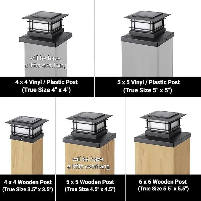 Dynaming 4 Pack Solar Flame Post Lights Outdoor, Solar Powered Fence Post Cap Lights, High Brightness Flickering Flame SMD LED Lighting Decor for Garden Deck Patio, 4x4, 5x5 or 6x6 Vinyl/Wooden Posts by GreenHaven Gardens