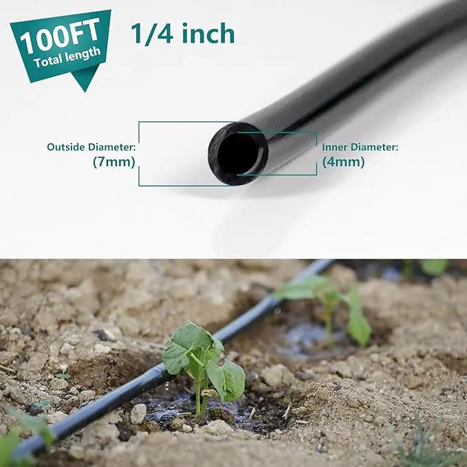 1/4 inch Blank Distribution Tubing Drip Irrigation Hose,50ft Soft Watering Tube for Small Lawn Garden Irrigation System by GreenHaven Gardens