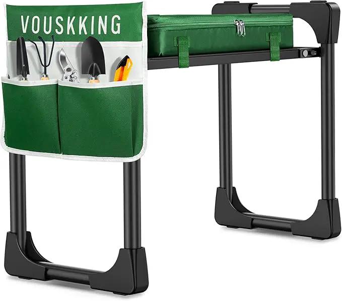 New Upgrade Foldable Garden Kneeler and Seat,Thicker Wider Softer Garden Kneeler with Straps,350lbs Heavy Duty Garden Stool with Tool Bag, Gardening Gift for Women and Men Green by GreenHaven Gardens
