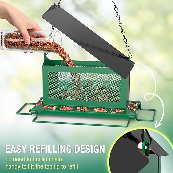Bird Feeder for Outdoor Hanging, Large Squirrel Proof Birdfeeders w/ 14 Feeding Ports - Heavy Duty Metal Bird Feeders for Outside Hanging, 4 Lb Large Capacity Birdfeeder to Attracting Birds by GreenHaven Gardens