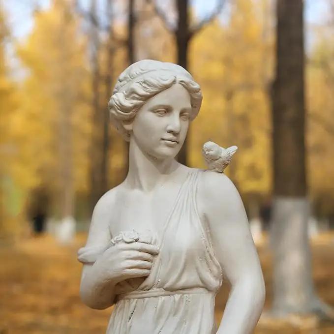 Outdoor Garden Statue Nymph Sculpture Goddess of Greek Mythology Roman Style Outdoor Patio Yard Lawn Porch Decor 32 Inch Ivory by GreenHaven Gardens