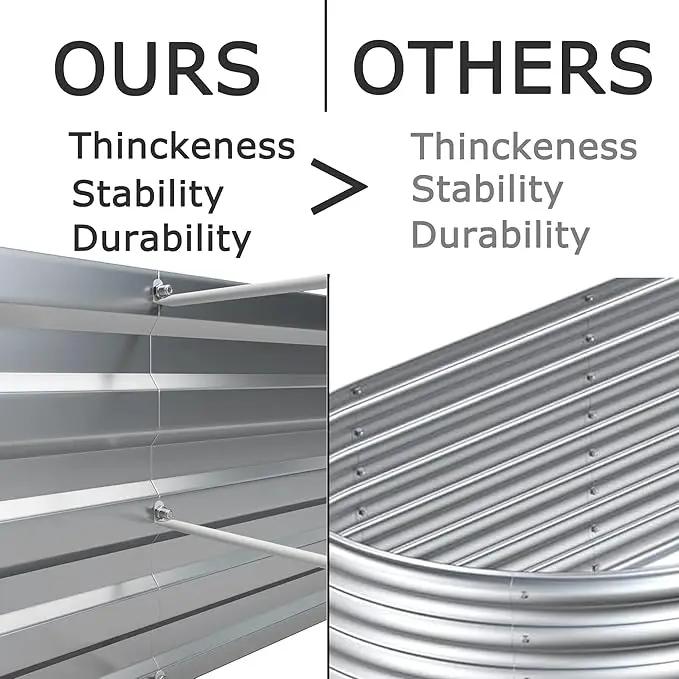 6x1.5x1ft(2 Pack) Galvanized Raised Garden Bed,Outdoor Planter Box Metal Patio Kit Planting Bed for Vegetables Flowers Herb,Silver by GreenHaven Gardens
