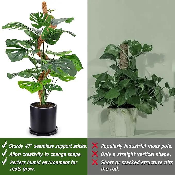 Bendable Moss Pole, 47 Inch Moss Poles for Plants Monstera, Tall Moss Poles for Climbing Plants Indoor, Large Moss Pole Support, Garden Trellis Plant Stand Stakes for Potted Plants, Pothos by GreenHaven Gardens