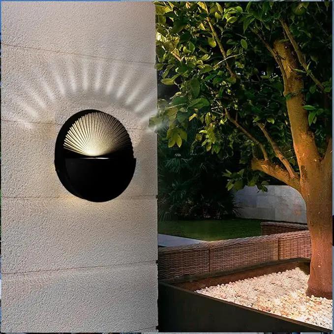 6W Wall Lamp,Exterior Waterproof Wall Sconces Light Fixture,110V Wall Mount Light 3000K Warm White Porch Lights for Garage,House,Garden,Patio 4Pack (Black) by GreenHaven Gardens