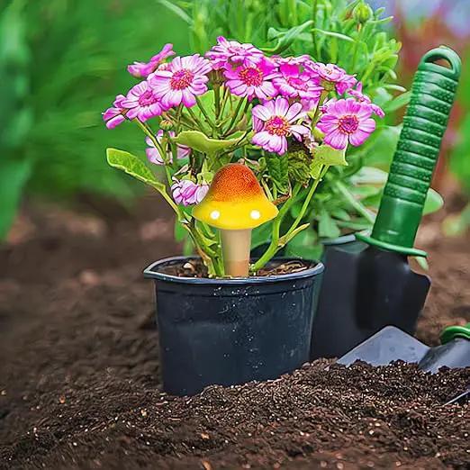 4 Pack Terracotta Watering Spikes, Vacation Self-Watering Planters Devices - Continuous Moisture with Slow Release Watering System - Perfect for Indoor Outdoor Plants (Fantasy Mushroom) by GreenHaven Gardens