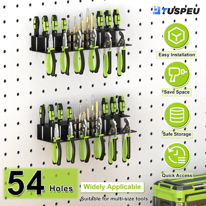 Screwdriver Holder Wall Mount,Heavy Duty Metal Utility Bit Organizer for Screw driver Pliers Drill Bits Small Tools,Screwdriver Organizer Suitable Garages Homes Workshops Sheds (54 holes 1pc) by GreenHaven Gardens