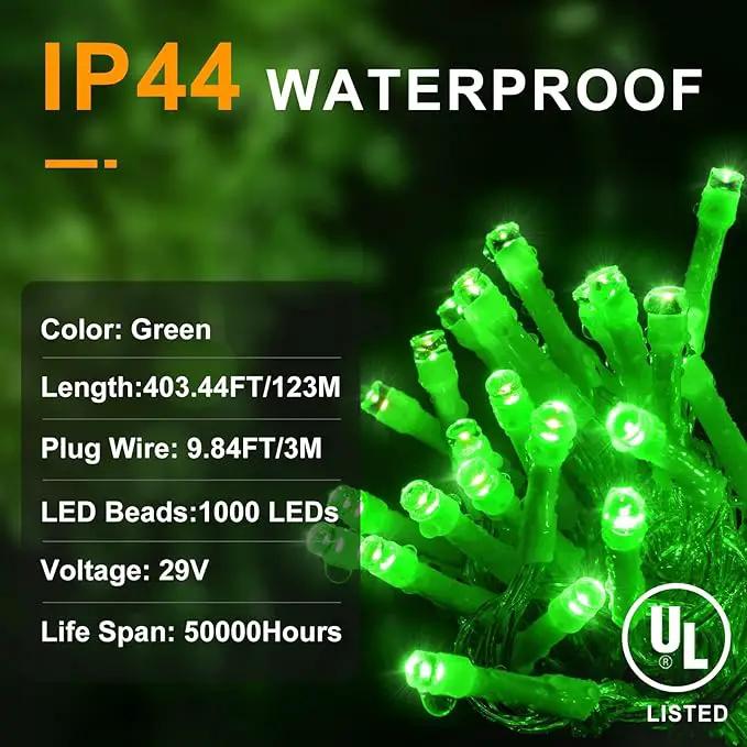 KNONEW 403ft 1000 LED Christmas String Lights Outdoor 8 Modes & Timer Fairy Light Plug in Waterproof LED Fairy Lights for Xmas Yard Tree Wedding Party Holiday Decorations (Green) by GreenHaven Gardens