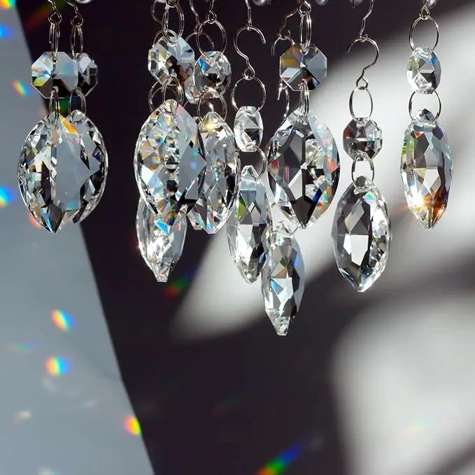 12pcs Crystal Suncatchers, Hanging Crystals Chandelier Prisms for Windows, Rainbow Maker Home Decoration by GreenHaven Gardens