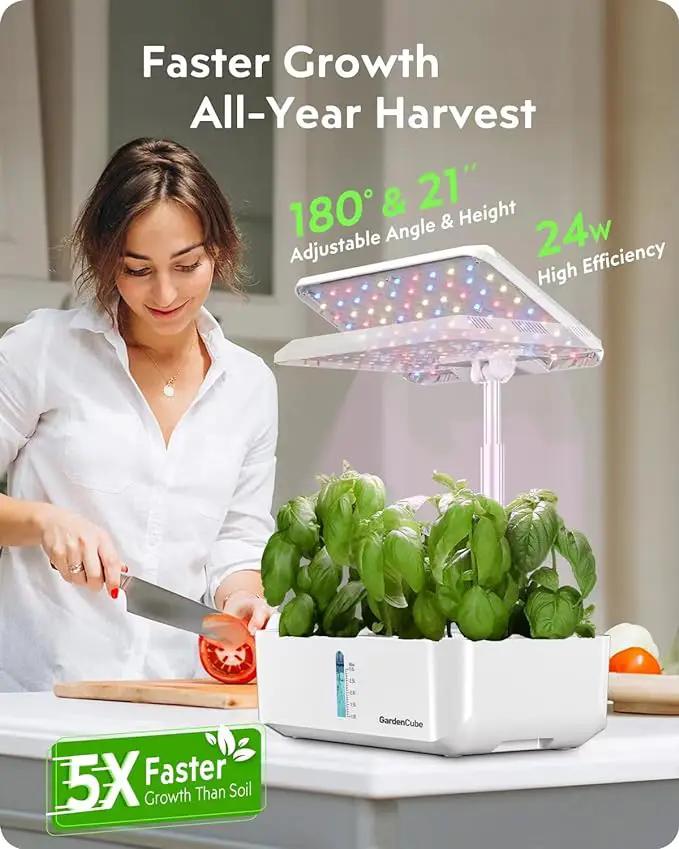 Hydroponics Growing System Garden: 12 Pods Indoor Herb Garden with Grow Light Plants Germination Kit Quiet Automatic Hydroponic Height Adjustable - Gardening Gifts for Women by GreenHaven Gardens