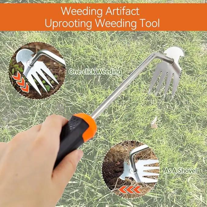 Weed Puller Tool, 2025 New Durable Garden Weed Pulling Tool, Portable Garden Weeder Tool for Vegetable Gardening Backyard Farm Planting & Weeding(Orange) by GreenHaven Gardens