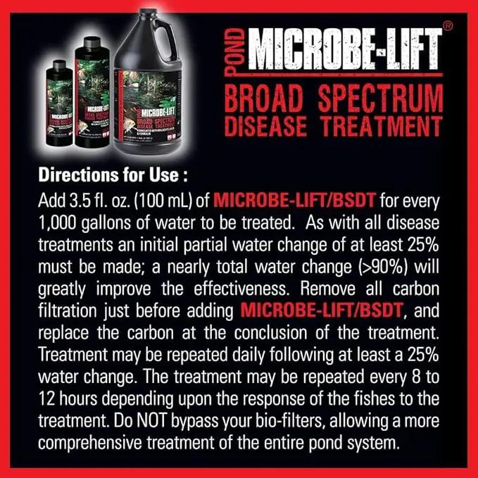 MICROBE-LIFT BSDTG1 Broad Spectrum Disease Treatment for Ponds and Outdoor Water Gardens, for Live Koi Fish, Goldfish, Plants, and Decor, 1 Gallon by GreenHaven Gardens