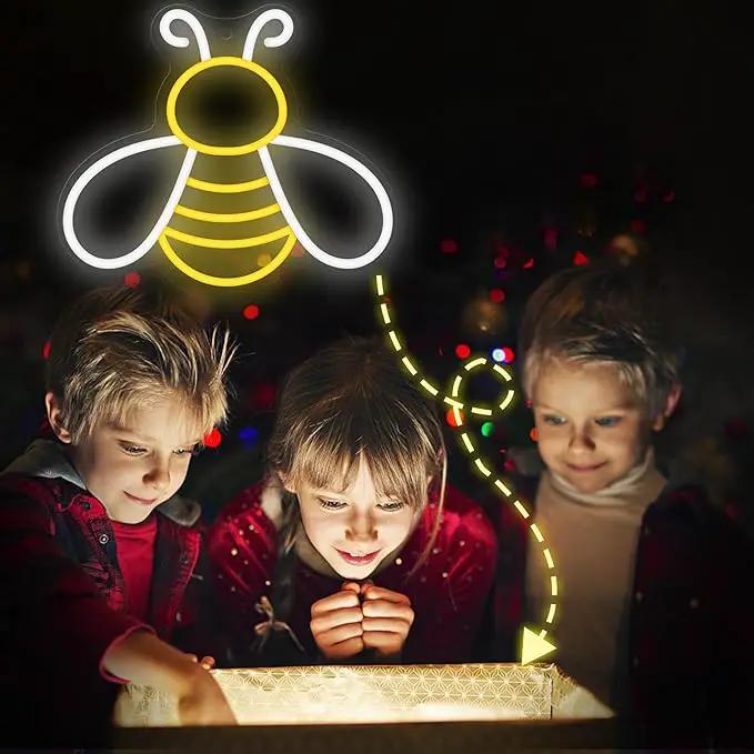 Bee Neon Sign - Dimmable Honey Neon Light Wall Decor, Birthday Party Decorations for Home, Patio, Garden, Bars, Hotels, Stores - Gift for Friends, Family, and Kids by GreenHaven Gardens