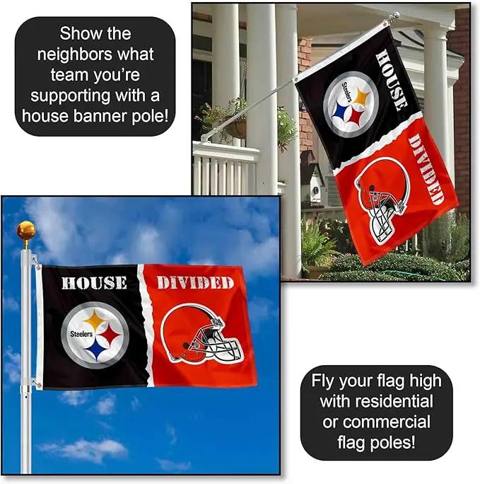 WinCraft Pittsburgh Steelers and Cleveland Browns House Divided Flag Rivalry Banner by GreenHaven Gardens
