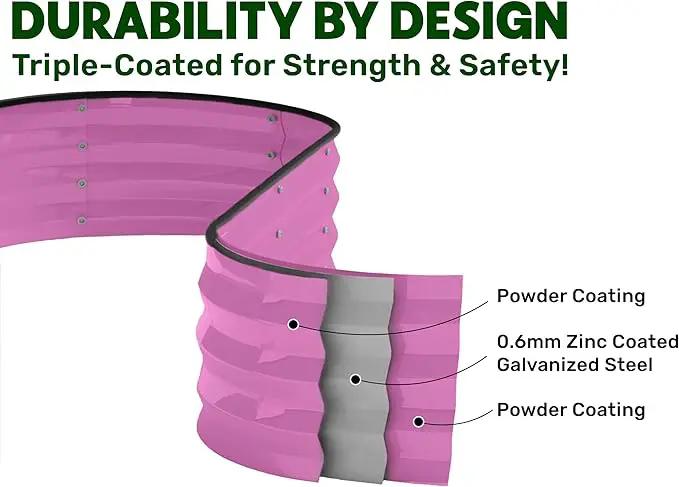 Galvanized Raised Garden Beds Outdoor // 4×2×1 ft (2-Pack) Planter Raised Beds for Gardening, Vegetables, Flowers (Pink) // Large Metal Garden Box by GreenHaven Gardens