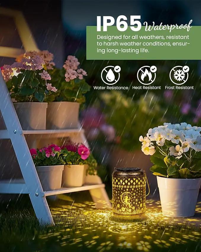 Solar Lanterns Outdoor Hanging Waterproof,Fairy Garden Decor Gifts for Women Mom, Solar Lights Metal Fall Decoration Outside for Yard, Patio,Garden,Backyard,Porch by GreenHaven Gardens