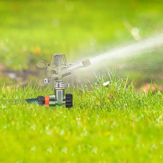 Chengu 4 Set Zinc Alloy Water Sprinklers Heads for Lawns Yard Heavy Duty Adjustable 360 Degree Watering Impact Pulsating Garden Sprinklers Multipack for Large Area Irrigation by GreenHaven Gardens